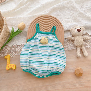 Bodysuit 2 dây gấu nổi kẻ ngang dễ thương