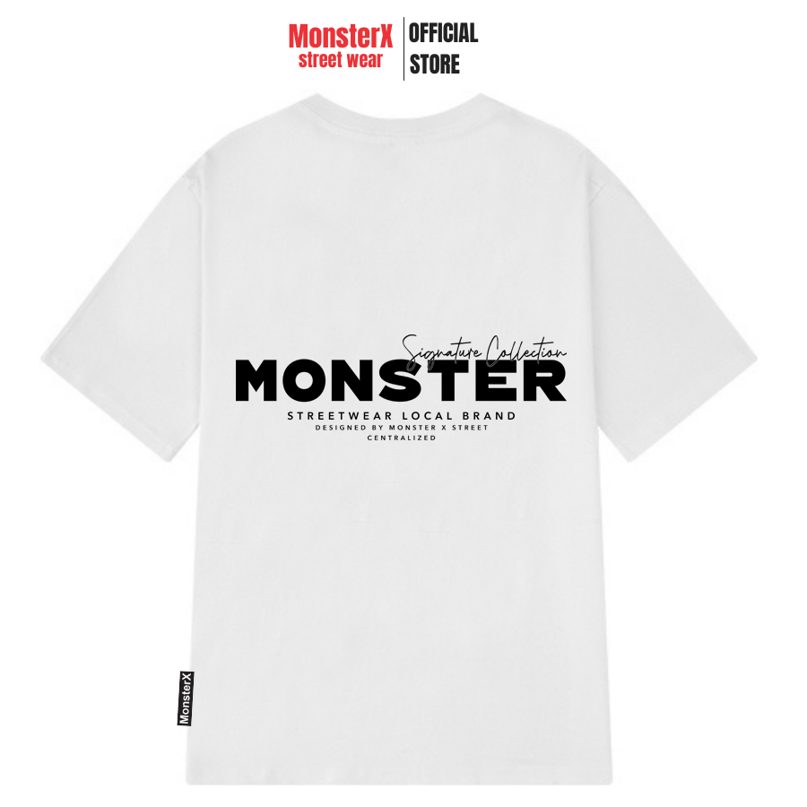 Áo thun unisex MONSTER X STREET Monster Lưng Signature phông tay lỡ nam nữ form rộng Local Brand