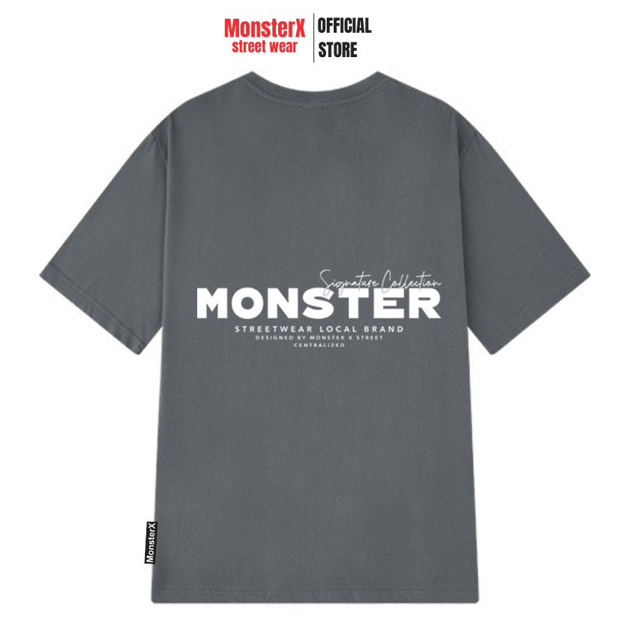 Áo thun unisex MONSTER X STREET Monster Lưng Signature phông tay lỡ nam nữ form rộng Local Brand