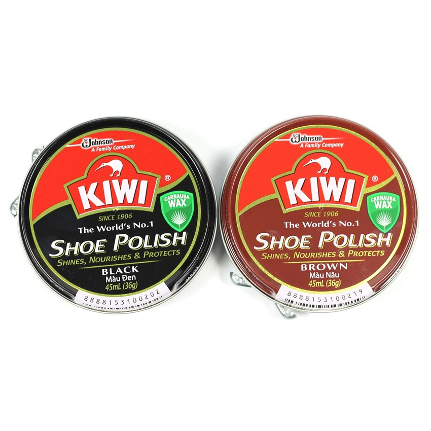 Xi đánh giày Kiwi + bàn , đen - nâu, đủ màu Thái Lan, Chính Hãng