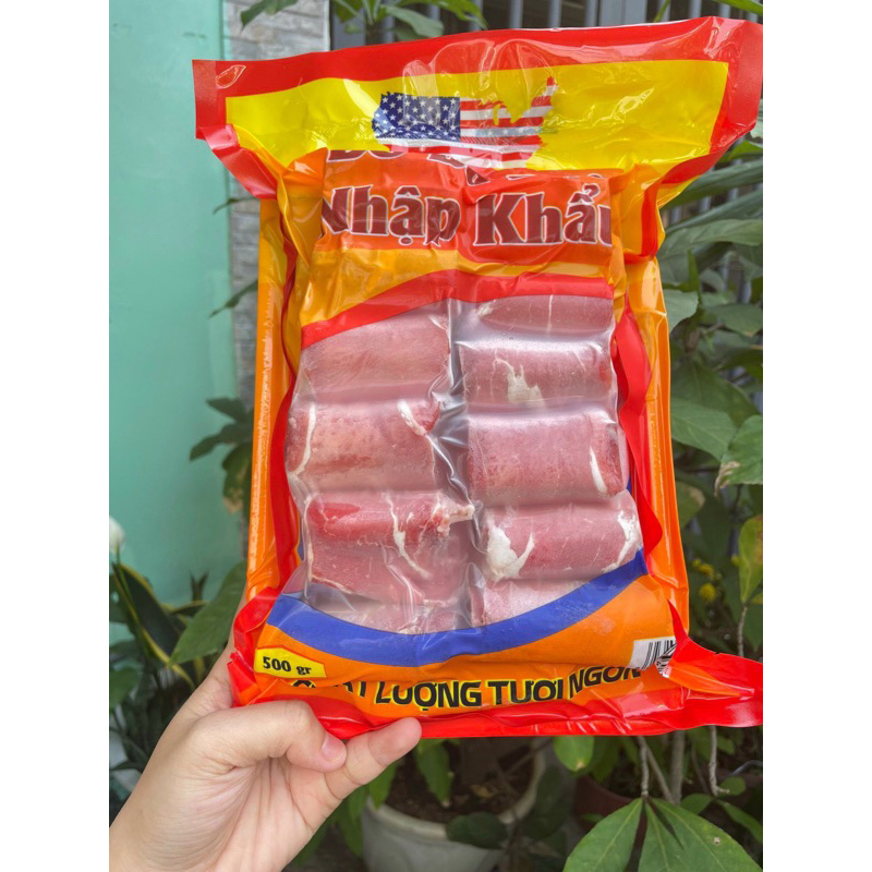 Ba chỉ bò Mỹ cuộn tươi ngon vỉ 500g