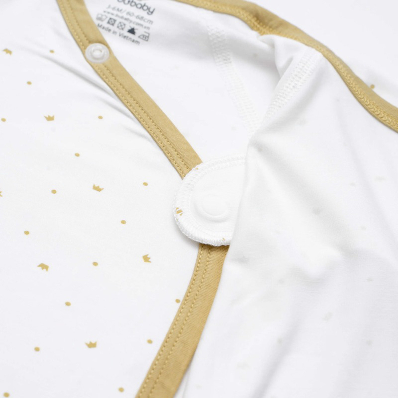 Bubaby Bộ dài tay cài chéo bao tay chân lật Glory - Bambus BBB110807