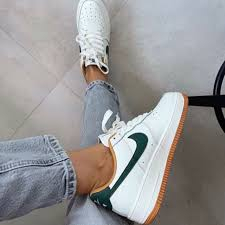 Giày _Nike Air Force 1 Cream White Beige Green Gum  trắng vệt xanh, Giày AF1 đế Air bản S.Cấp full phụ kiện, bill,box