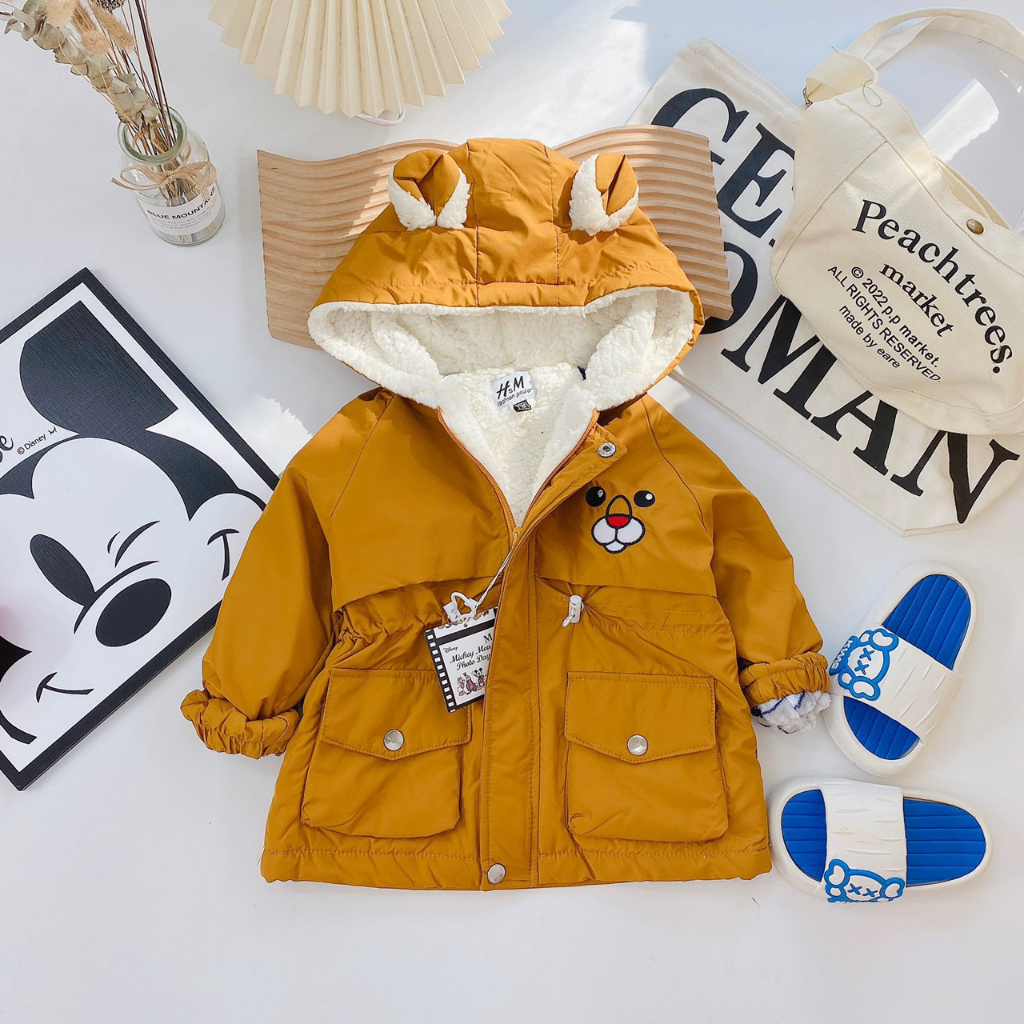 Áo khoác gió cho bé Gái chất liệu vải gió bên trong lót lông hàng QC- Áo khoác bé gái Shop Sam Ú từ 10-25 Kg AKG2