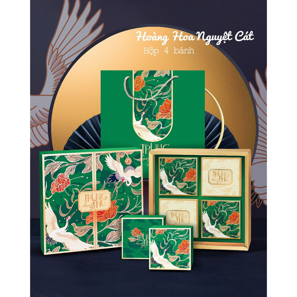 ❤️Mẫu 2023❤️ Hộp trung thu 4 bánh Nguyệt Cát
