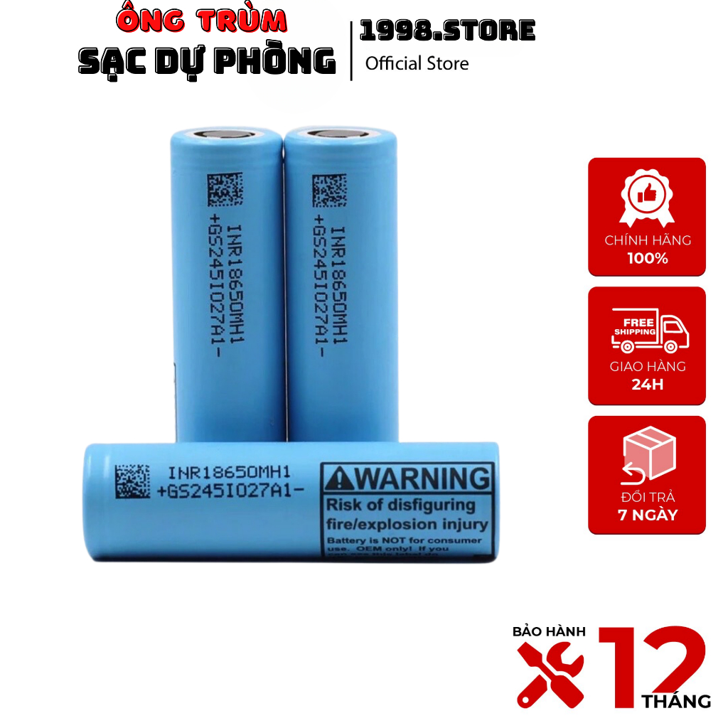 Pin 18650 Dung Lượng 2500-3000 mah -Xả 5C chính hãng bóc khối,lắp box sạc dự phòng