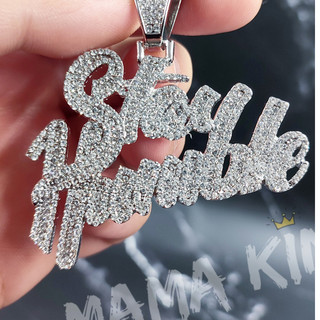 Mặt dây chuyền hiphop stay humble đính đá cz mix mama king