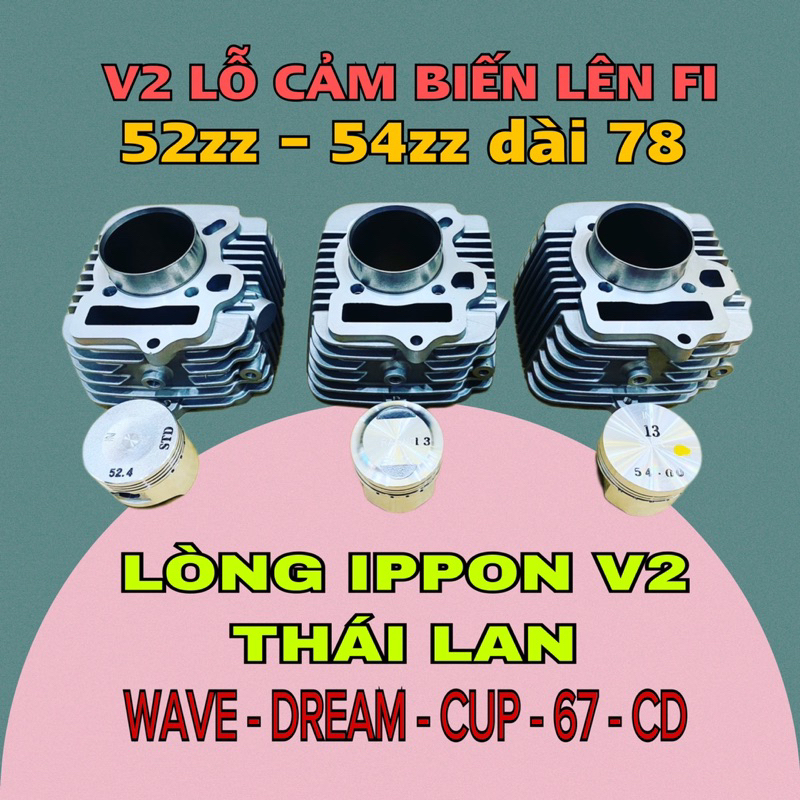 Lòng IPPON 52-54 dài 78 dành cho WAVE/DREAM/CUP/67/CF/HL