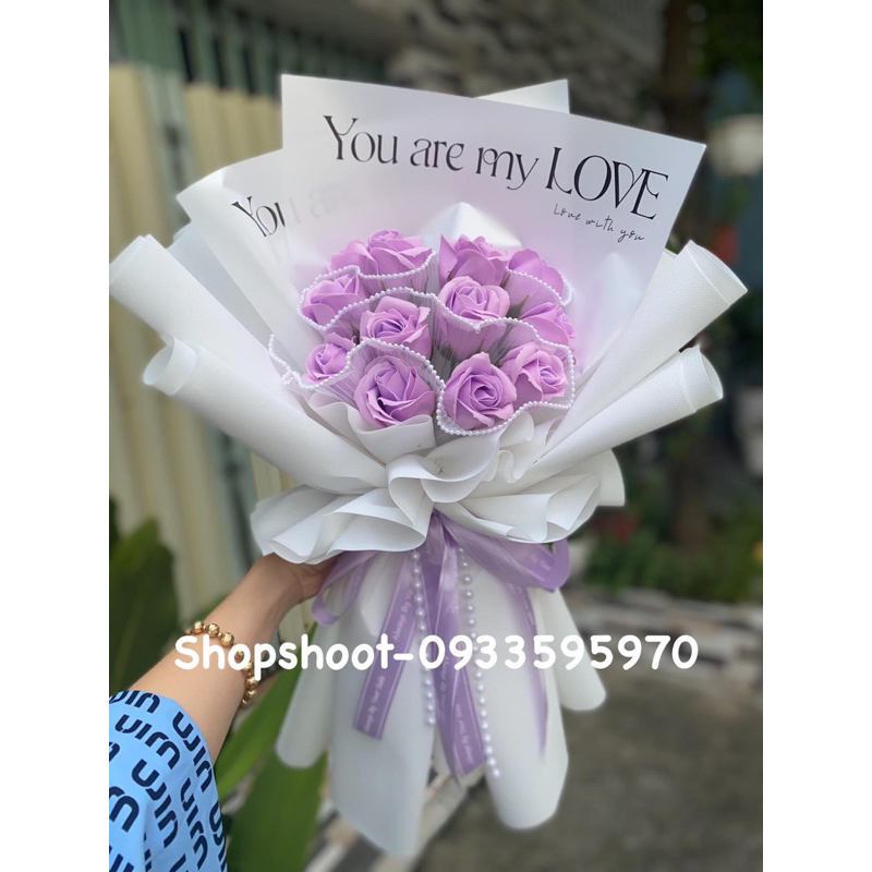 Bó hoa hồng sáp thơm 12 bông