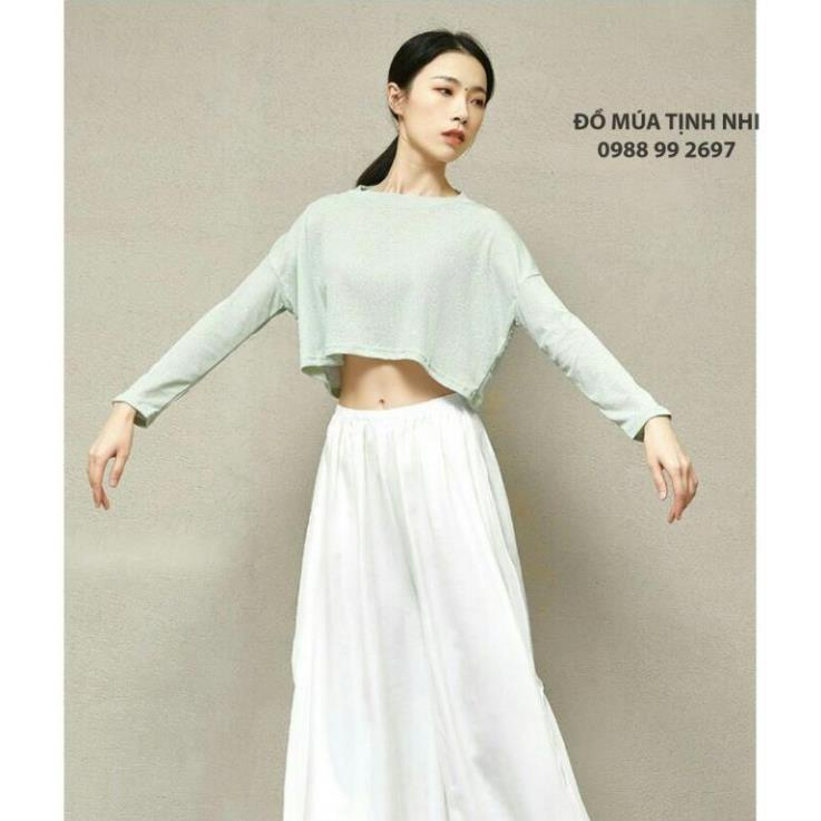 Áo croptop dáng rộng dài tay Áo tập Đồ nhảy múa A72 - Đồ Múa Tịnh Nhi