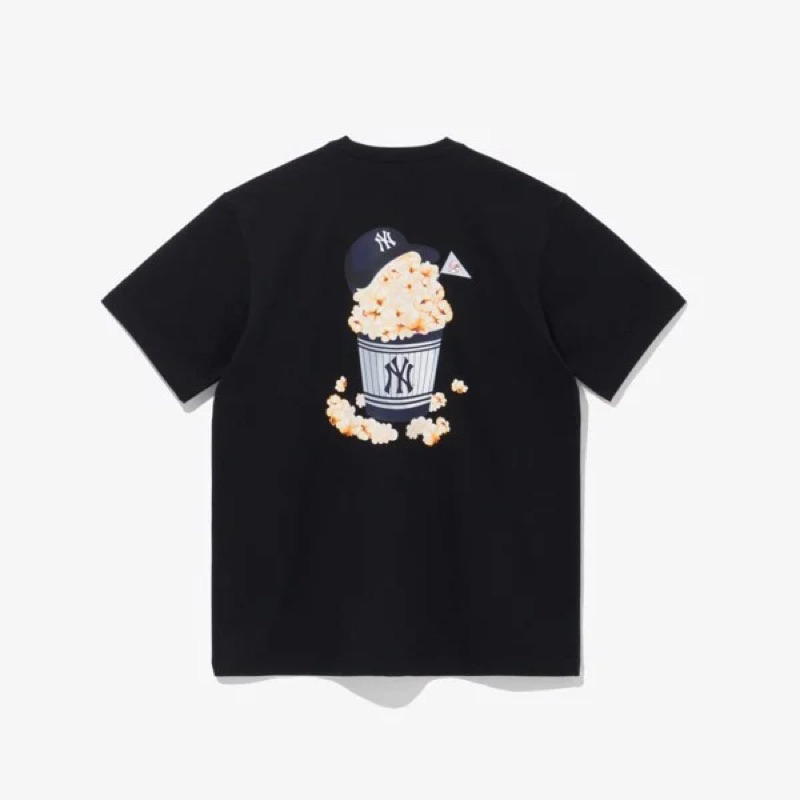 CHÍNH HÃNG - ÁO NEW ERA POPCORN T-SHIRT - ÁO THUN CỔ TRÒN TAY LỠ MÀU ĐEN
