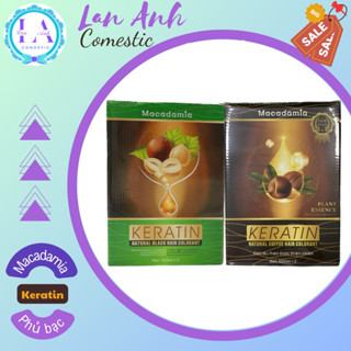 Nhuộm đen Macadamia 500mlx2 ( không dính da đầu) Phủ bạc không dính da đầu Nhuộm đen Keratin Nhuộm đen maca