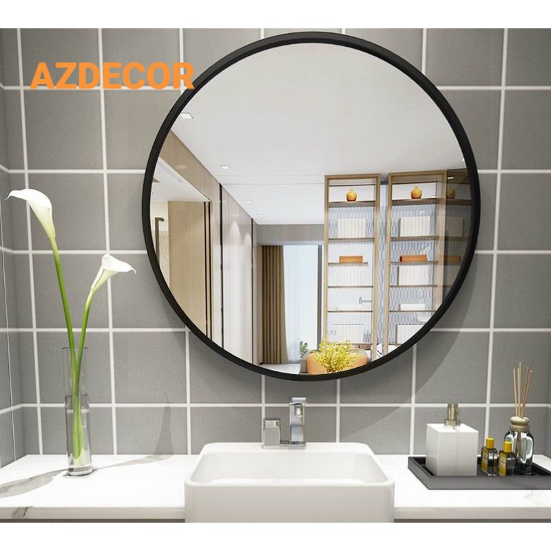 Gương Tròn Treo Tường- Gương Trang Điểm - Gương Nhà Tắm Viền Nhôm Chống Nước Cao Cấp - Đủ Size Từ 40-60cm