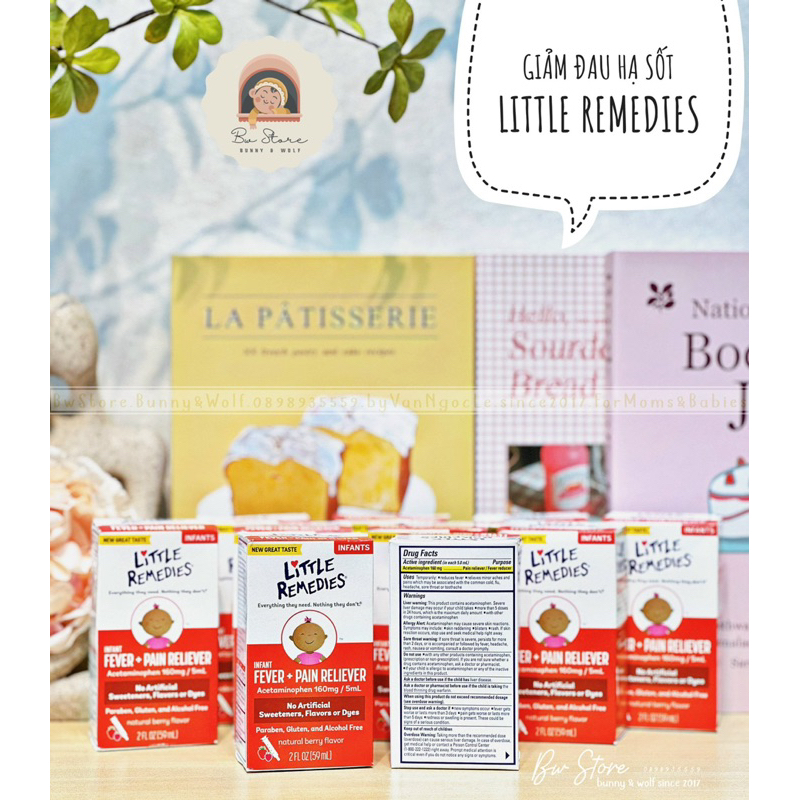 Siro Hạ Sốt LITTLE REMEDIES Infant Fever + Pain Reliever Mỹ 59ml cho bé