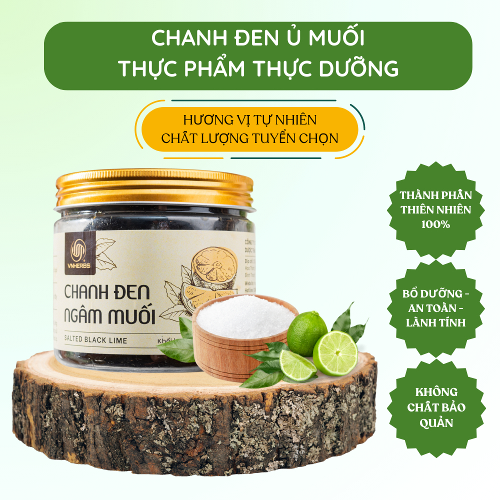 Chanh Đen Ủ Muối - Thực phẩm Thực dưỡng (400gram - Hàng chính hãng - Không chất bảo quản)-giảm ho, tiêu đờm