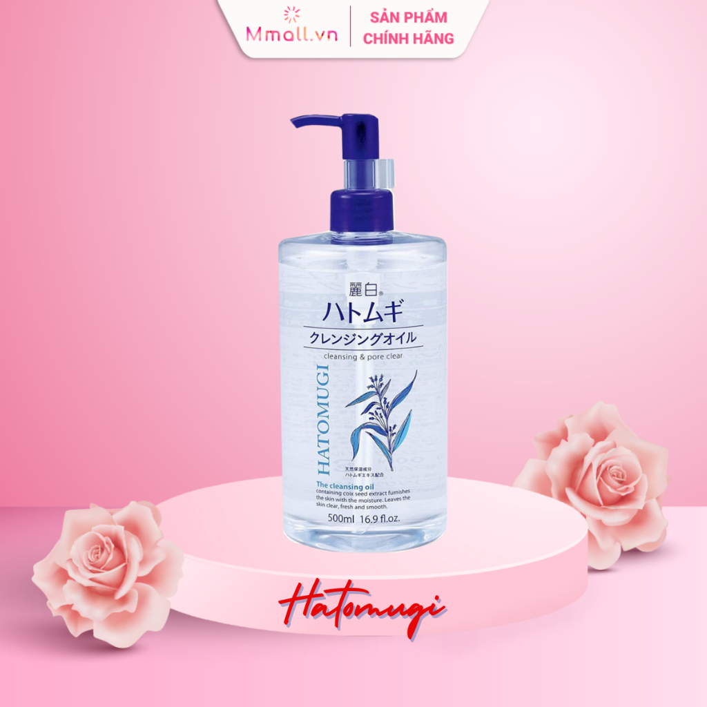 Dầu tẩy trang Hatomugi dưỡng ẩm sạch sâu chiết xuất ý dĩ cho da dầu mụn da nhạy cảm Nhật Bản Chính hãng 500ml | Mmall.vn