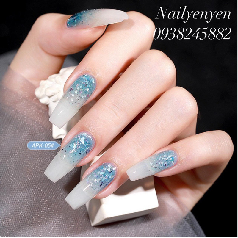 Sơn gel màu xà cừ APK - AS chai vuông 15ml