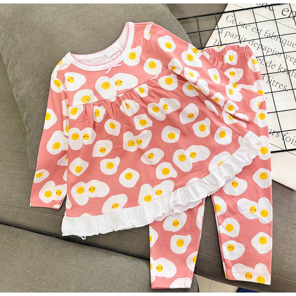 Bộ dài tay bé gái 9-22 kg set đồ tay dài quần dài thun cotton thoáng mát mềm mịn hình in họa tiết cute Homie Kids