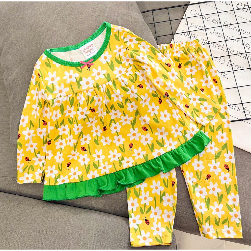 Bộ dài tay bé gái 9-22 kg set đồ tay dài quần dài thun cotton thoáng mát mềm mịn hình in họa tiết cute Homie Kids
