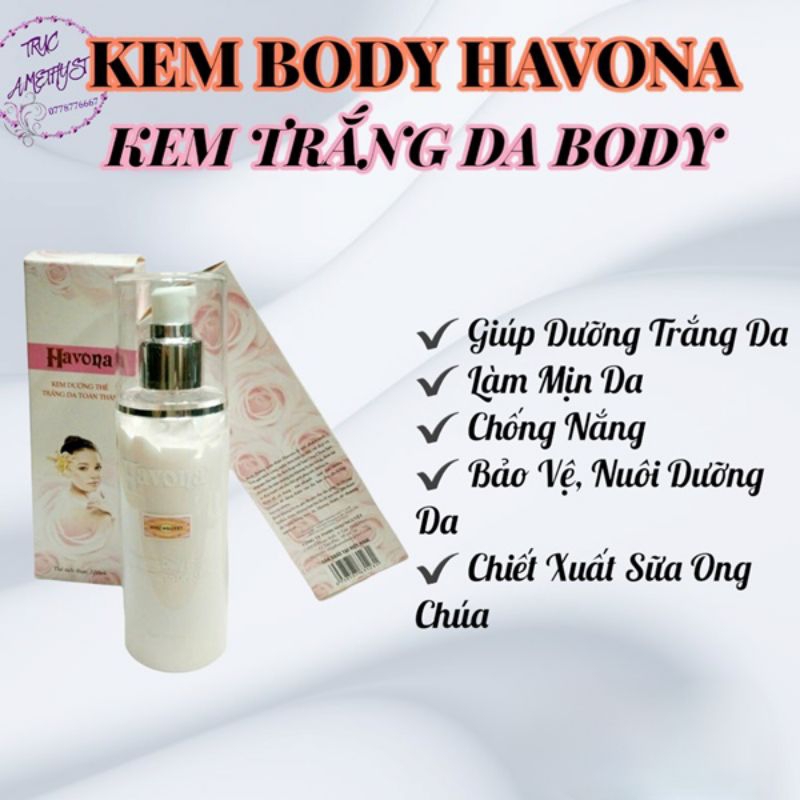 Kem dưỡng trắng da Havona make up body