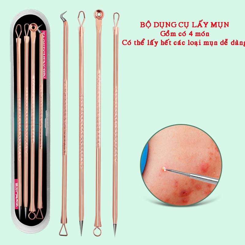 Set 4 dụng cụ nặn mụn đầu đen Sevich chất lượng cao tiện dụng làm đẹp