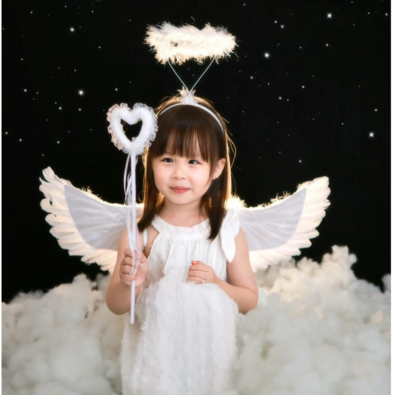 Cánh Thiên Thần 3 Chi Tiết Hóa Trang Thiên Thần Lông Vũ Dịp Trung Thu, Halloween Cho Bé Gái