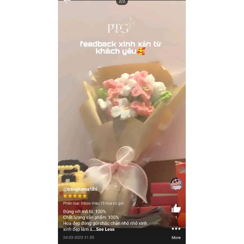 Bó hoa lưu ly dễ thương thường dùng làm quà tặng, trang trí có gói sẵn bằng len