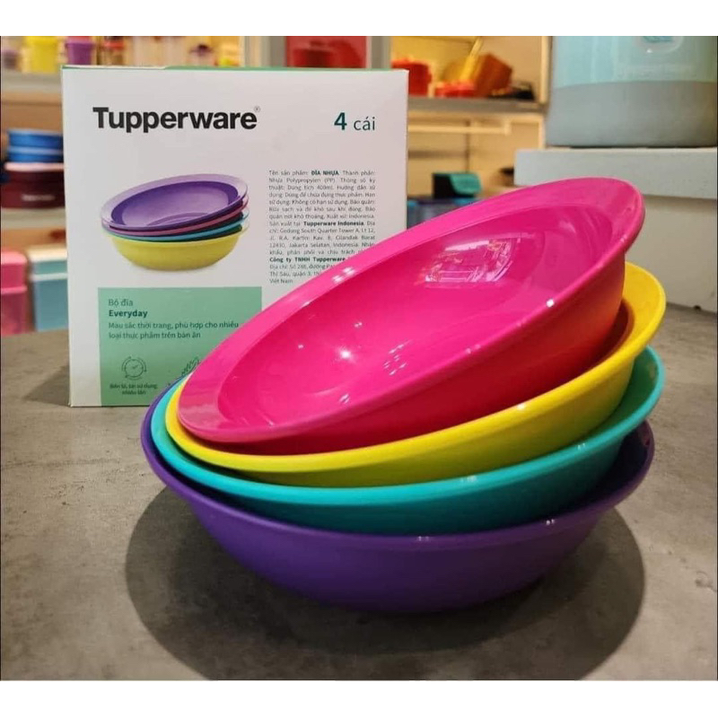 Set 4 đĩa Tupperware siêu xinh sale sốc
