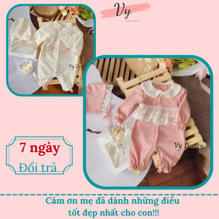 MV022 Body Bé Gái Thiết Kế Kèm Mũ, Body Mùa Thu Đông Cho Bé Chất Đẹp, Body Sơ Sinh, Váy Bé Gái, Đầm Đầy Tháng