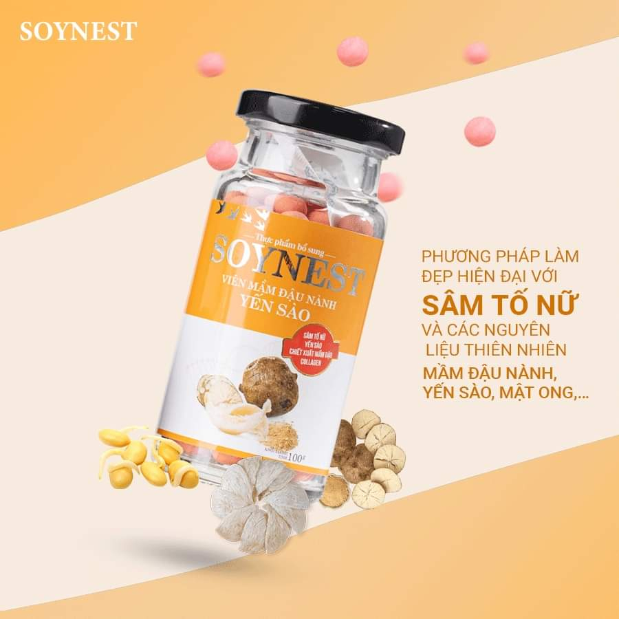 Viên Mầm Đậu Nành Yến Sào Soynest - Tăng Vòng 1 - 100g