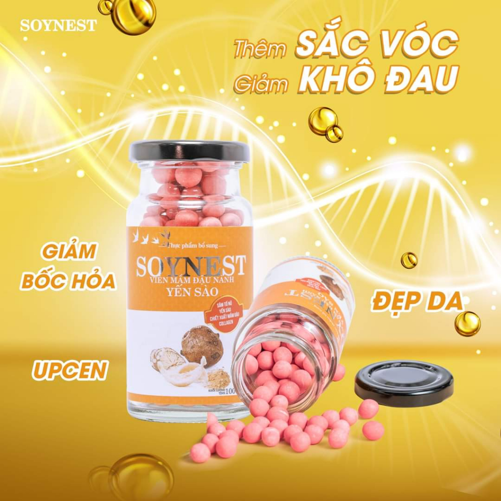 Viên Mầm Đậu Nành Yến Sào Soynest - Tăng Vòng 1 - 100g