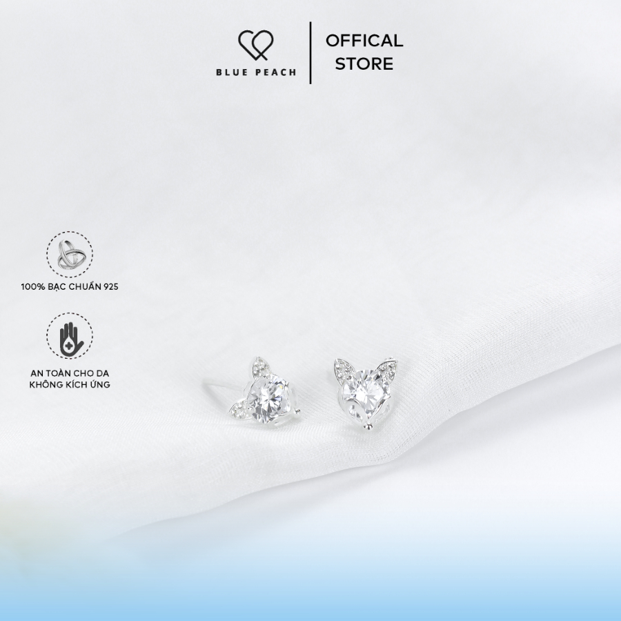 Khuyên Tai Bạc Blue Peach Gumiho Sparkle KT111