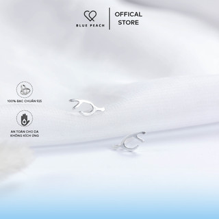 Khuyên Tai Bạc Blue Peach Sừng hươu WG KT009