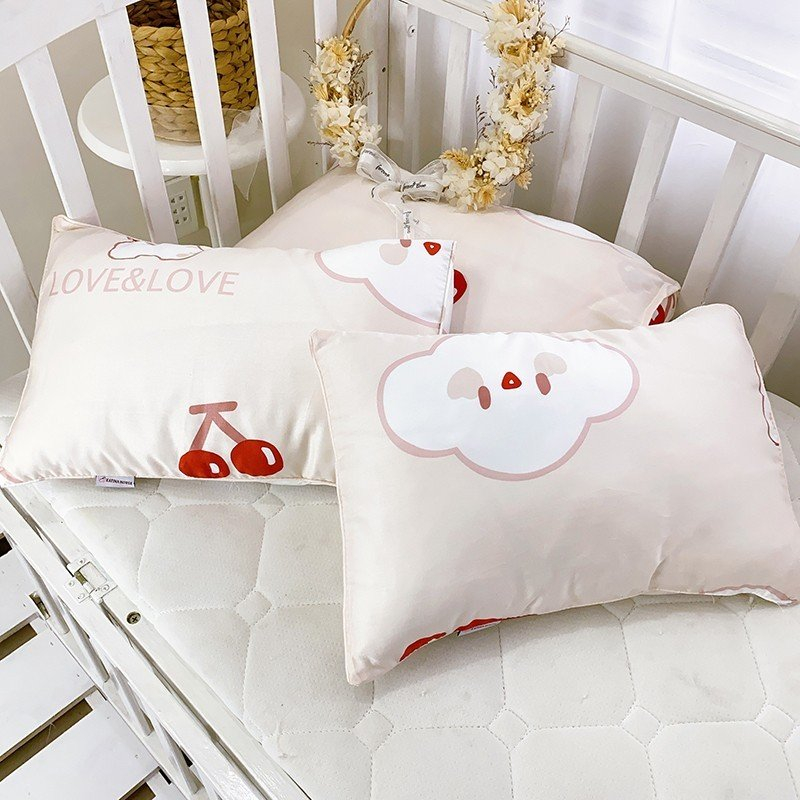111 Gối KÈM RUỘT Mitu Home cho bé sơ sinh 0-10 tuổi vải Tencel 40s gòn lông vũ, siêu mềm mát, êm, hoạt tiết dễ thương
