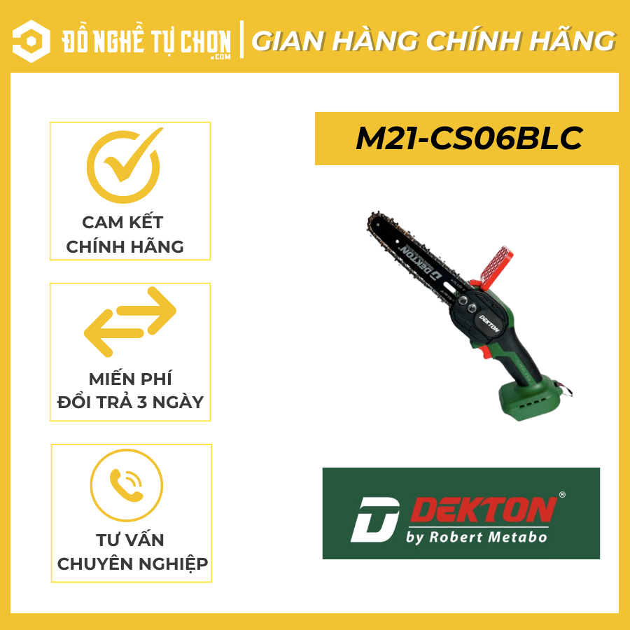 Máy Cưa Xích Dùng Pin Dekton M21-CS06BLC
