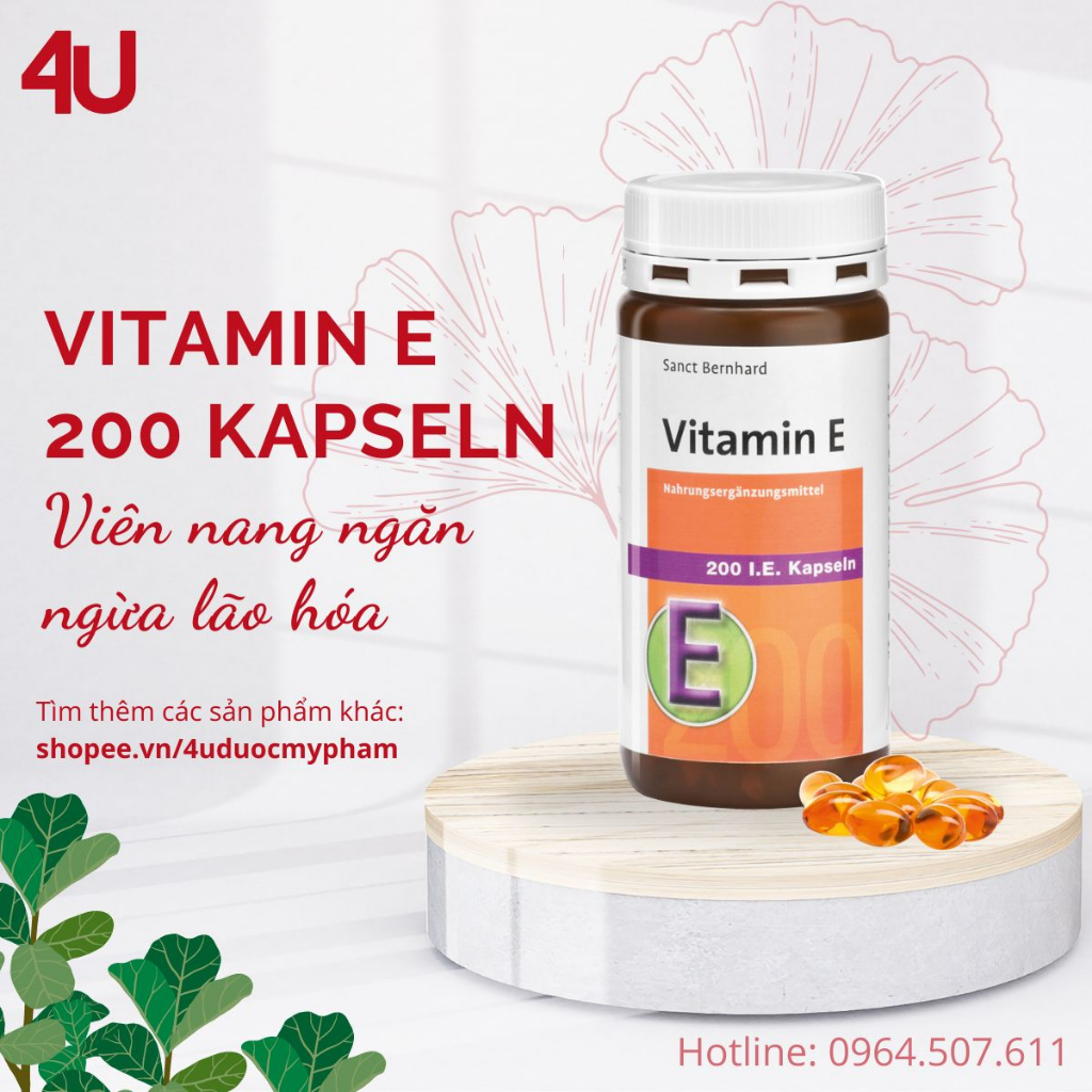Viên Nang Ngăn Ngừa Lão Hóa Da Vitamin E 200 Kapseln