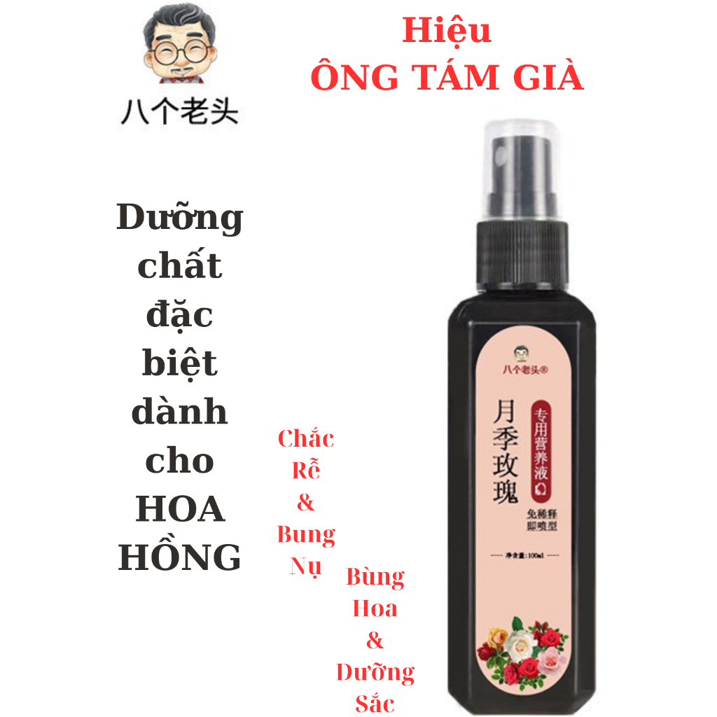 🌟🌟Dưỡng chất vi sinh chuyên dành cho HOA HỒNG🌹🌹 100ml Hiệu ÔNG TÁM GIÀ👴👴