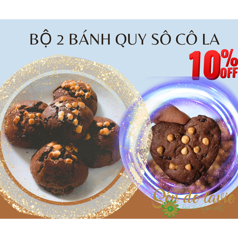 2 Combo bánh quy sô cô la - gồm bột trộn, nguyên liệu và vật dụng làm 88 bánh cookies sô cô la - Chocolate Cookies