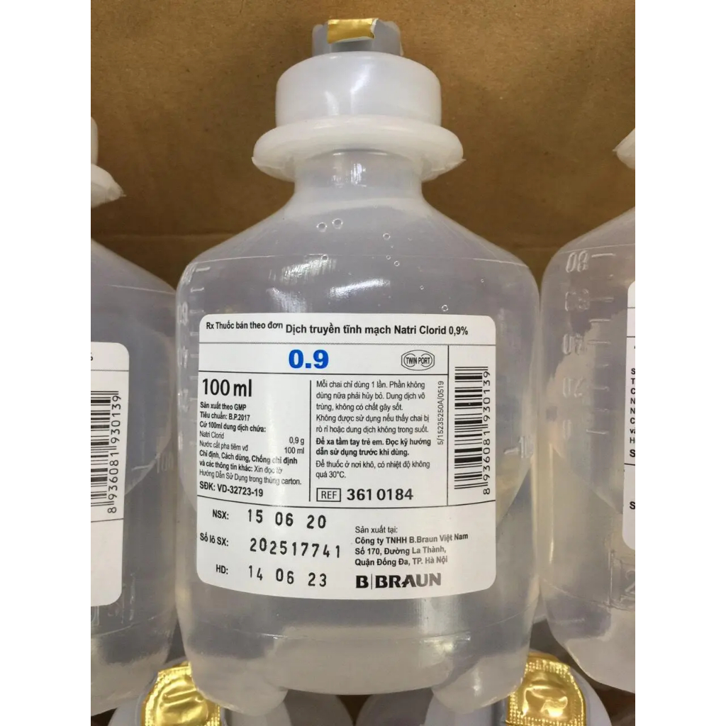 Muối truyền Braun NATRICORID 0.9% chai 100ml - Natriclorid 0.9% 100ml Date luôn mới
