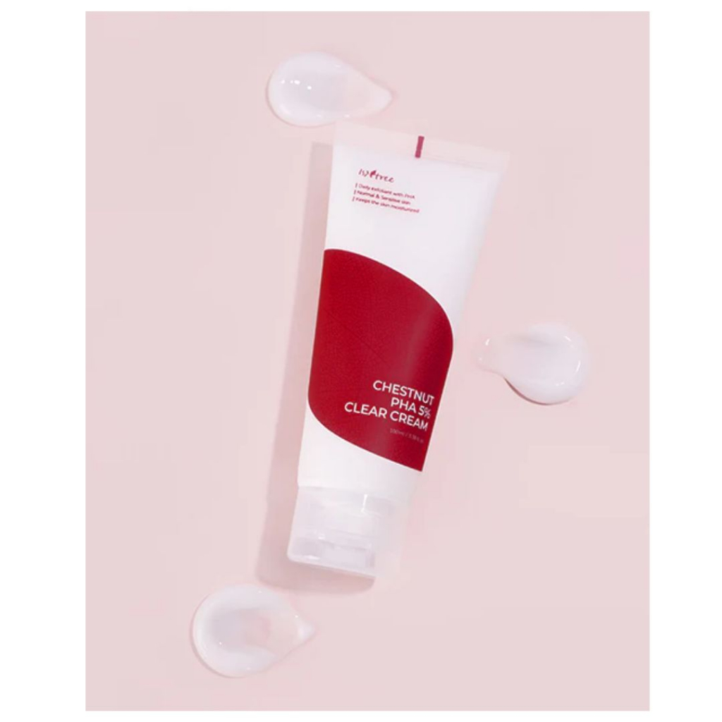 Kem dưỡng ẩm tẩy da chết làm mịn lỗ chân lông Isntree Chestnut PHA 5% Clear Cream 100ml