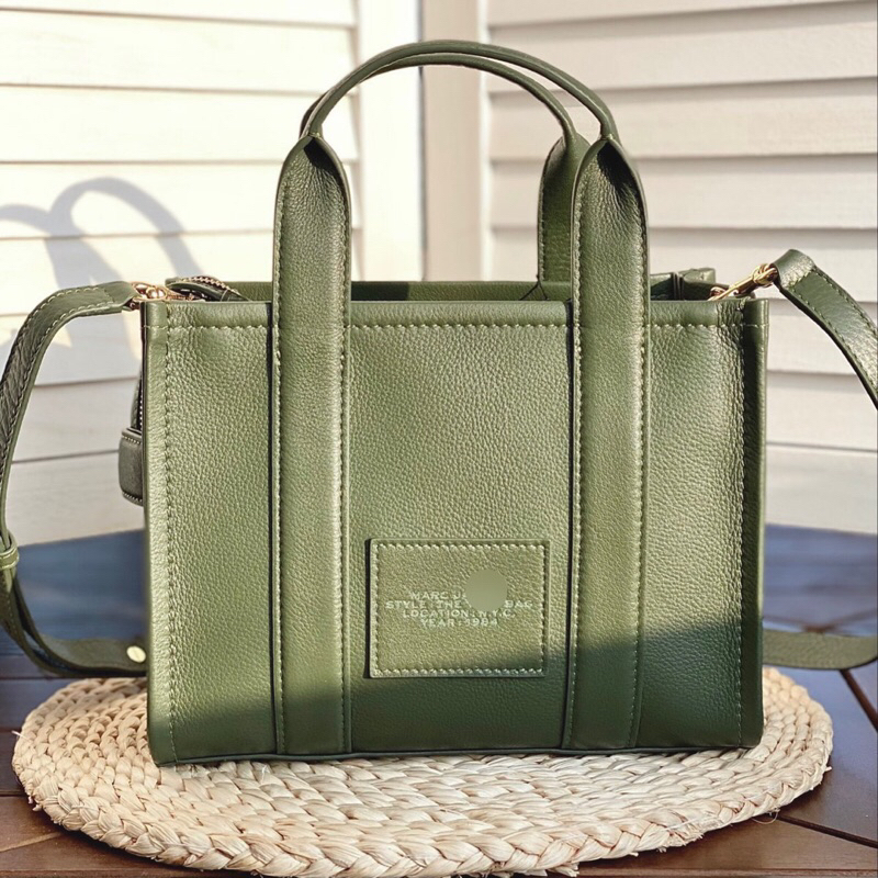 Túi tote nữ da thật màu rêu siêu xinh