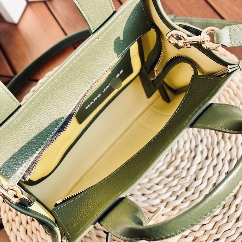 Túi tote nữ da thật màu rêu siêu xinh