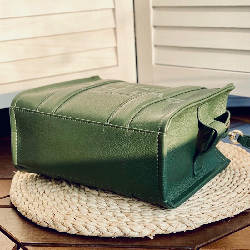 Túi tote nữ da thật màu rêu siêu xinh