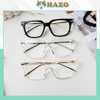 Mắt Kính Thời Trang Trong Suốt Form Vuông Gọng Kim Loại Sang Chảnh - Hazo