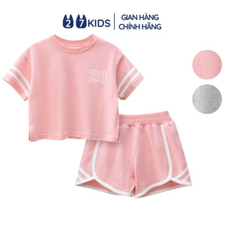 Bộ quần áo thun ngắn tay cho bé gái 27Kids 27Home đồ bộ nữ cho trẻ từ 2-10 tuổi GSSE1