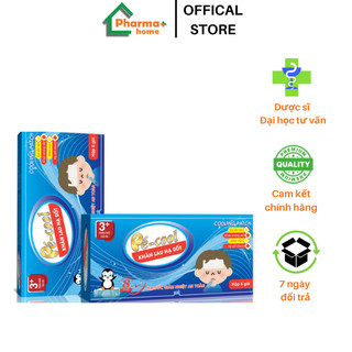 Khăn lau hạ sốt cho bé Pé-cool 1 hộp/6 gói giảm nhiệt nhanh, lau rôm sẩy mẩn ngứa, hăm tả ở trẻ
