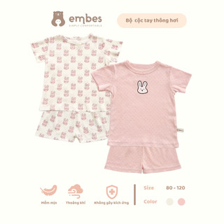 Bộ quần áo trẻ em chất cotton thông hơi Embes từ 8kg đến 19kg