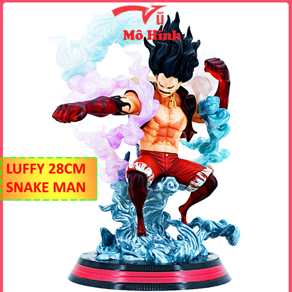Mô Hình Luffy Gear 4 snake man Cao 28cm hiệu ứng khói tím đẹp - Vũ mô hình One Piece - Figure One Pi