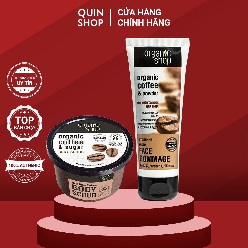 Tẩy Da Chết Cho Mặt Và Body Organic Shop Face Gommage, Body Scrub