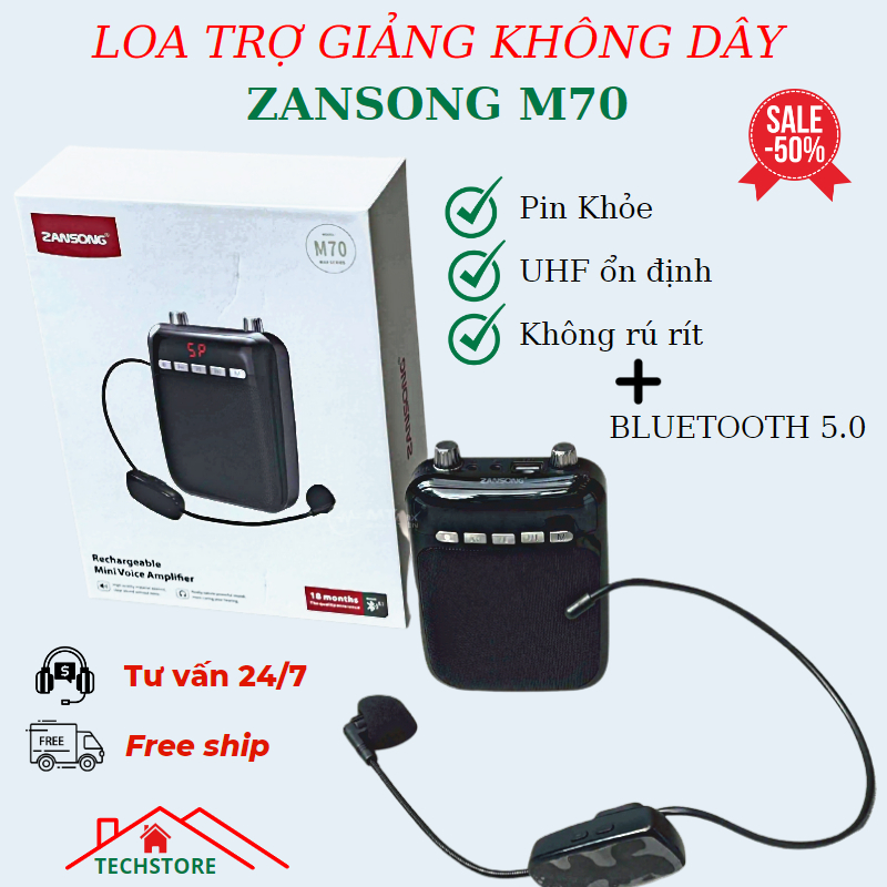 Loa trợ giảng cho giáo viên không dây Bluetooth 5.0,máy trợ giảng UHF chính hãng bảo hành 12 tháng